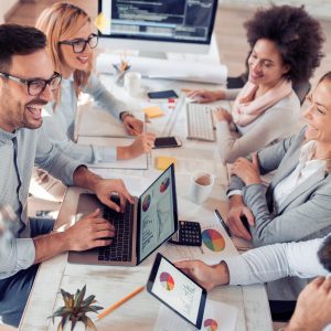 Group of business people in meeting at office