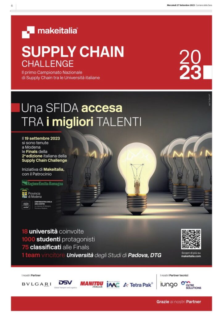 Corriere della sera - makeitalia - supply chain - supply chain challenge