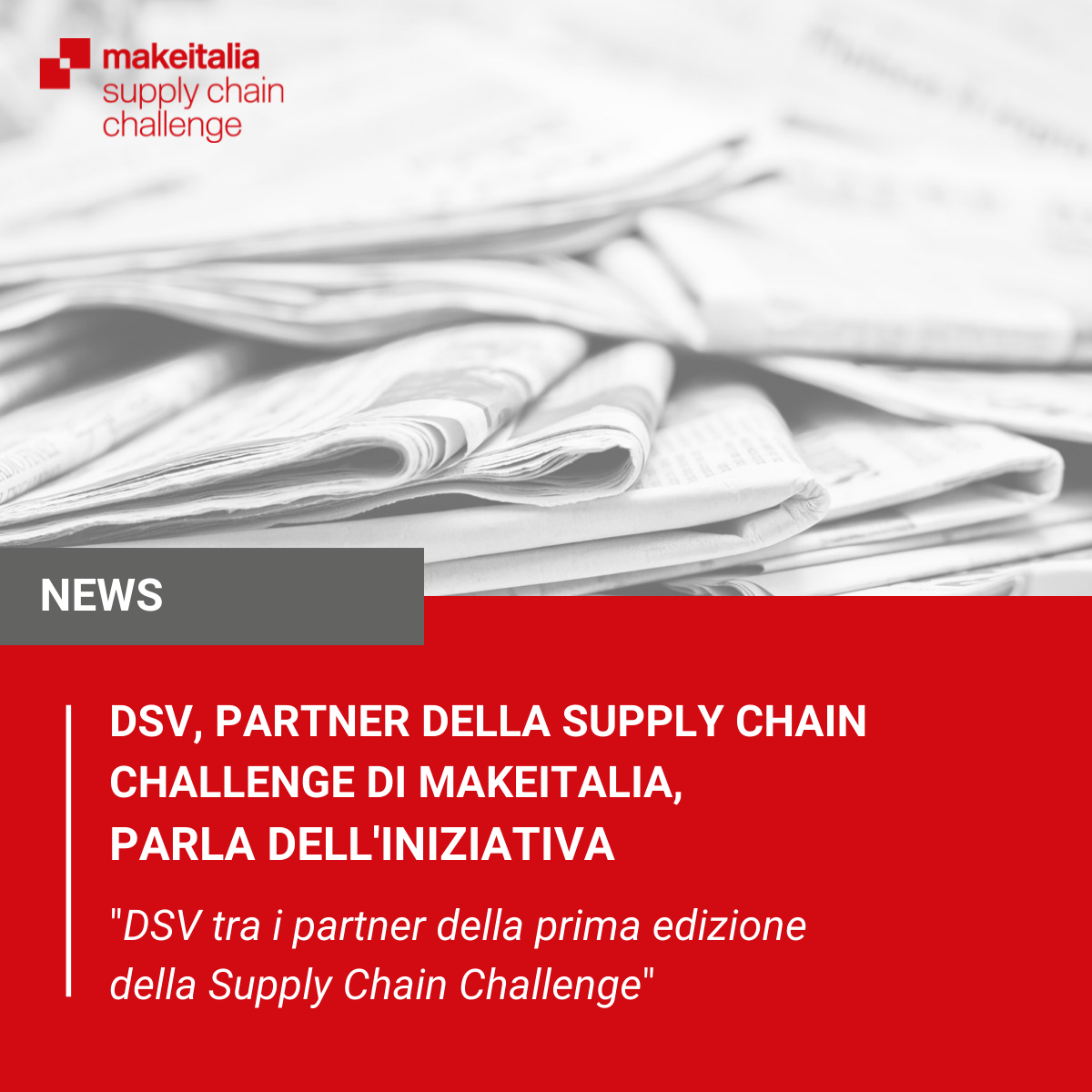 DSV tra i partner della prima edizione della Supply Chain Challenge