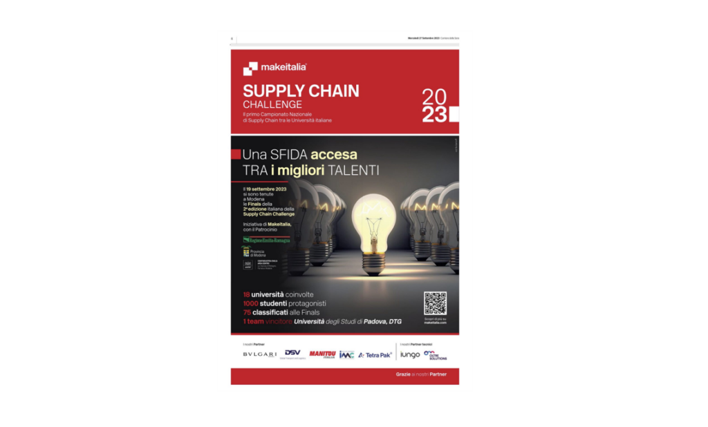 makeitalia - supply chain challenge - corriere della sera