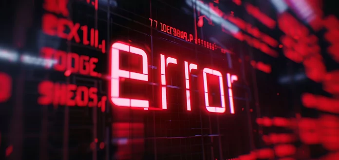 Graphic with the word error written in red.