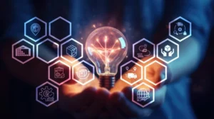 Digital interface with connected icons for process integration in the Supply Chain