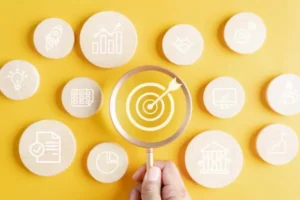 Graphics with yellow backgrounds and circular icons arranged in a grid.